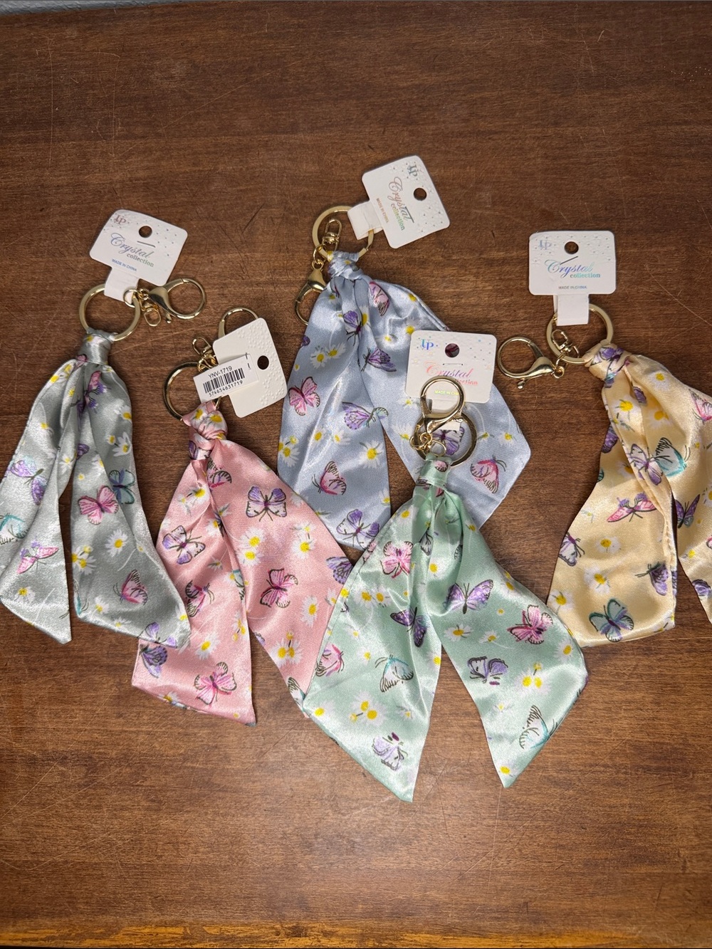 Butterfly Bag Scarf Clip Keychain Gold Hardware